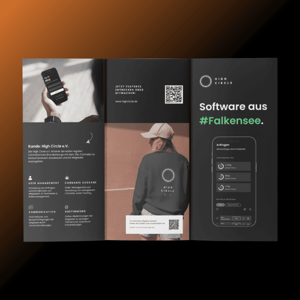 faltbarer Flyer als Werbemittel der Brand