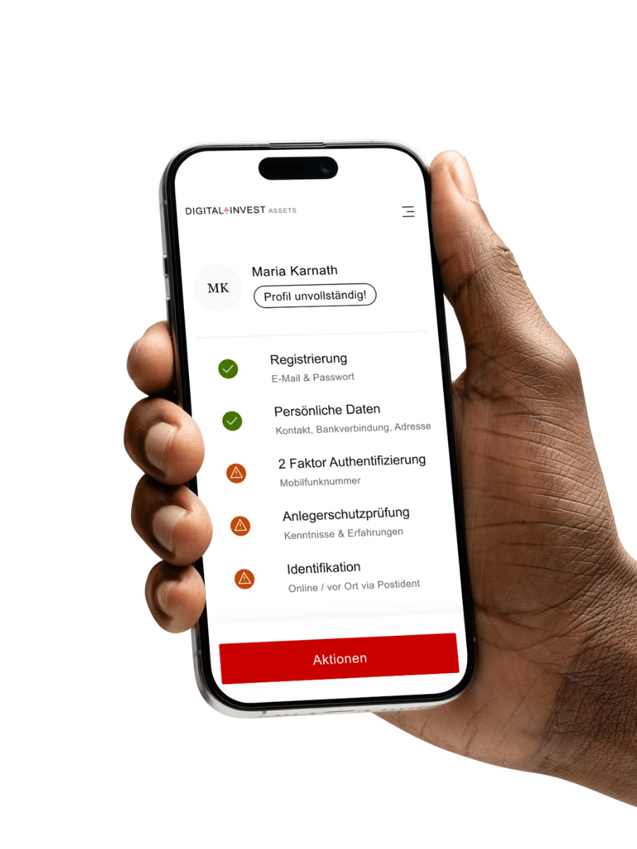 Digital Invest Assets Registrierungsprozess