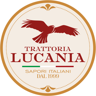 Trattoria Lucania Logo mit Falke als Wappen