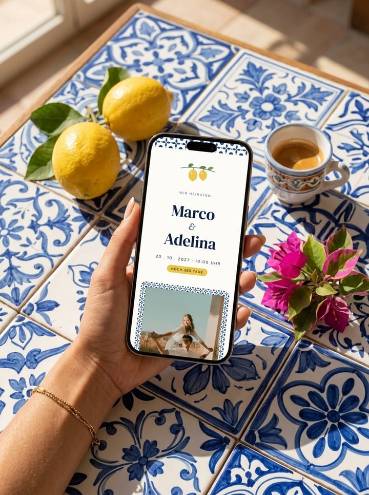 Vorschau der Hochzeitswebsite-Vorlage Amalfi