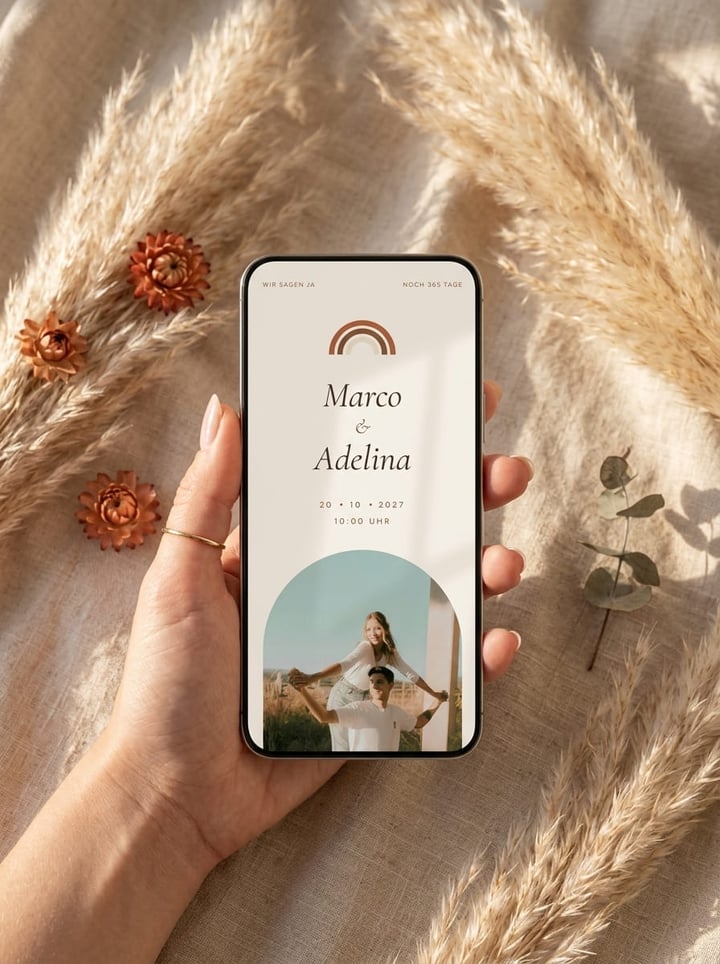 Vorschau der Hochzeitswebsite-Vorlage Boho