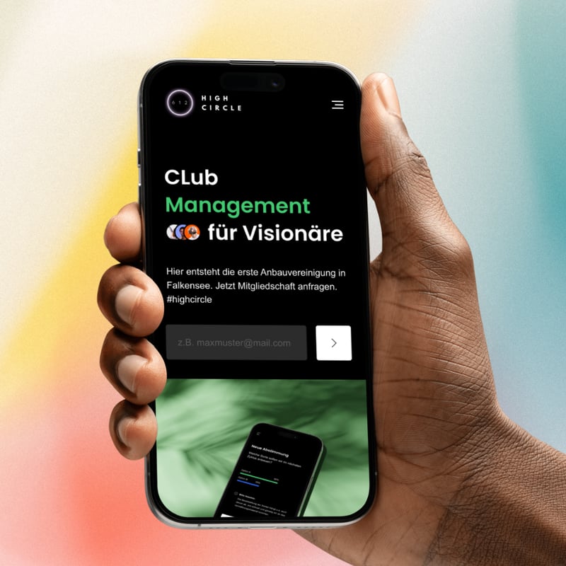 Oberfläche einer App zur Verwaltung von Vereinen und Mitgliedern